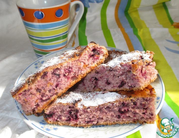 Рецепт: Розовый чёрносмородиновый пирог