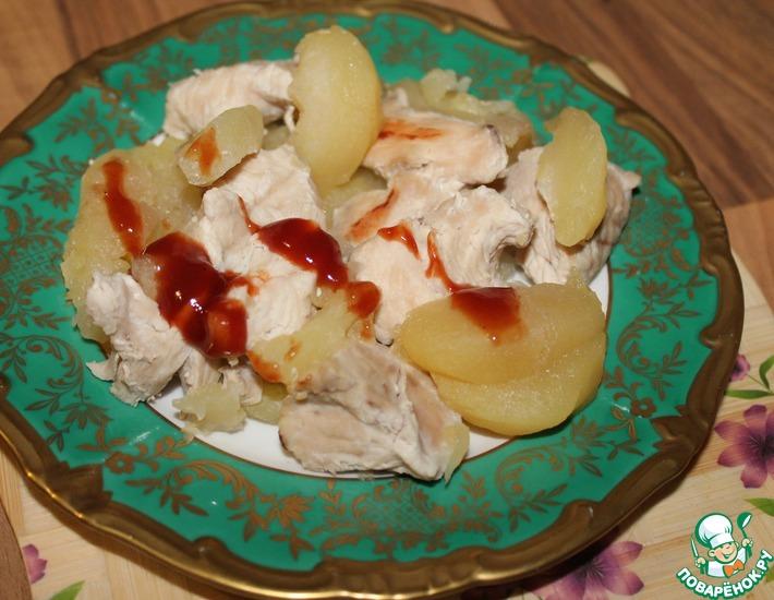 Рецепт: Индейка в яблочном соусе