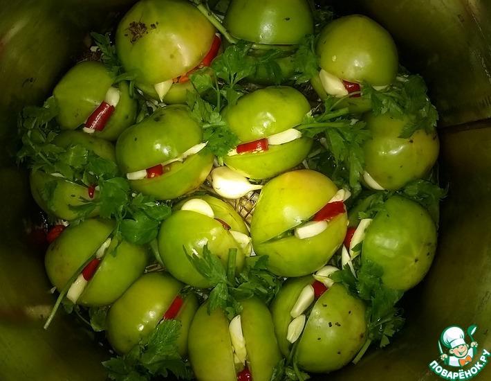 Рецепт: Бочковые зелёные помидоры