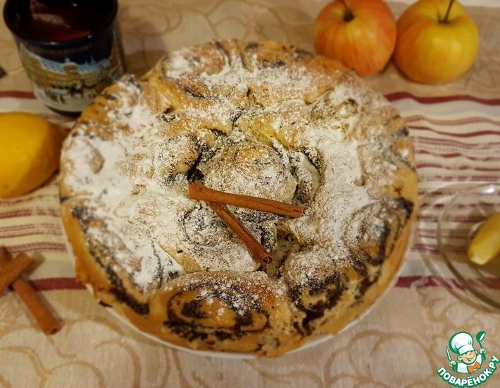 Рецепт: Пирог Цветочек с маком и орешками