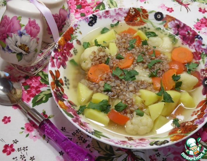 Рецепт: Суп с гречкой и овощами