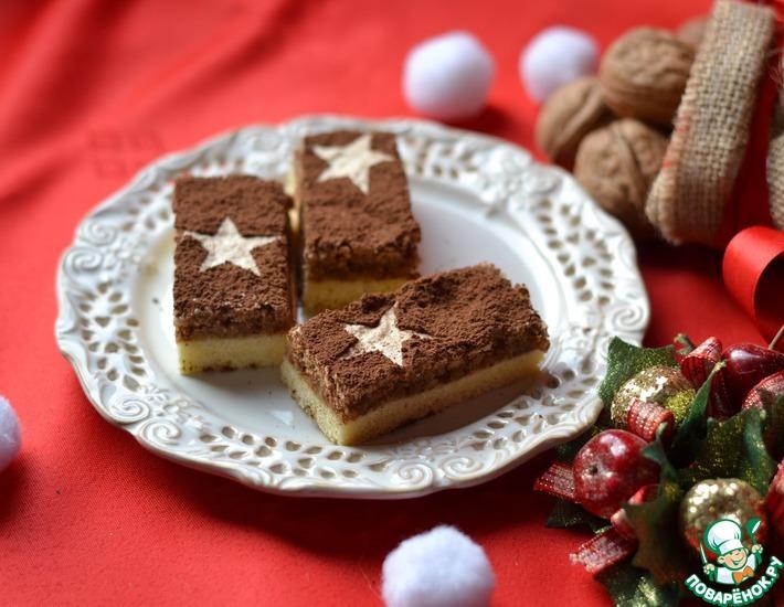 Рецепт: Новогоднее пирожное с ореховым снегом