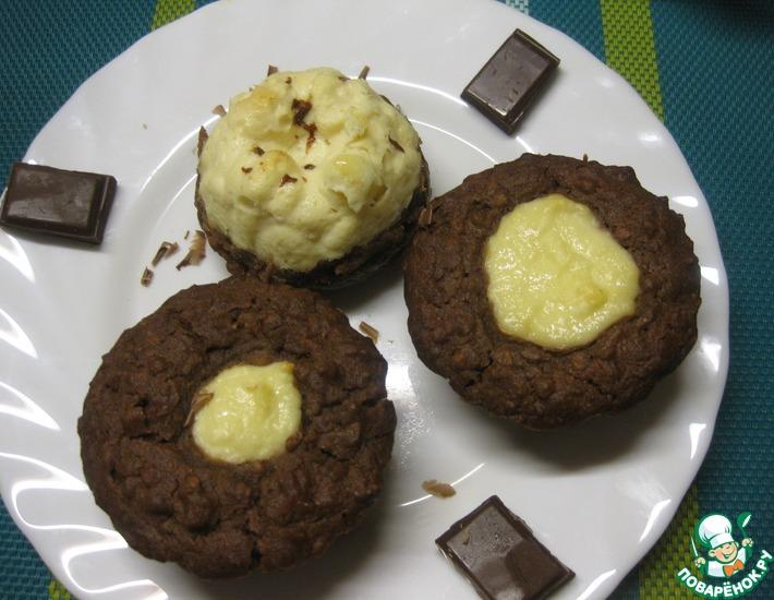 Рецепт: Кексы гречнево-шоколадные с творогом