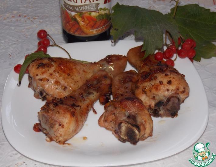 Рецепт: Куриные голени, запечённые с калиной