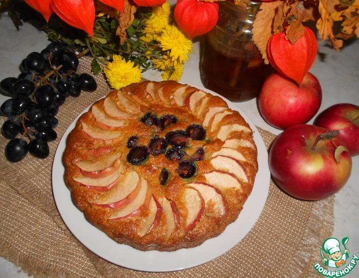 Рецепт: Манник с яблоками и виноградом