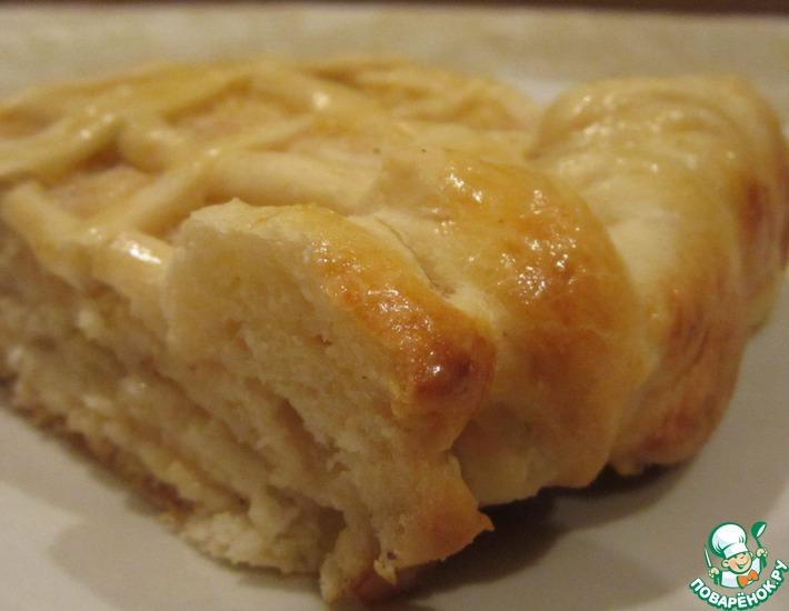 Рецепт: Духовой пирог с яблочно-сливочной начинкой