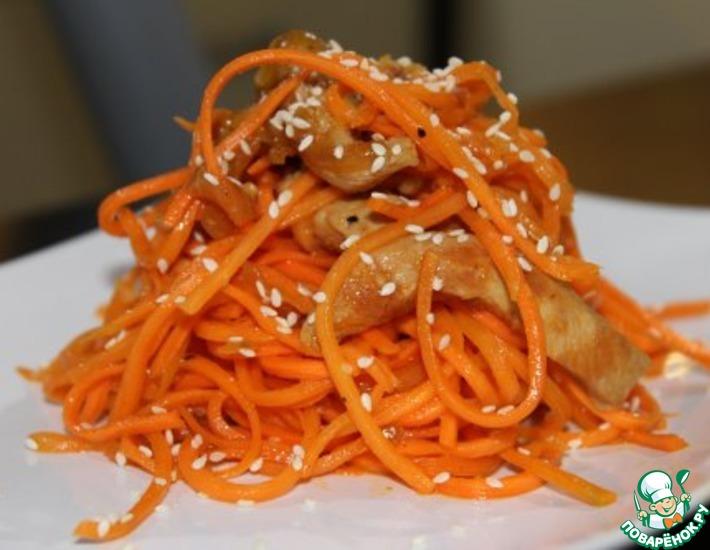 Рецепт: Салат с курицей и морковью по-корейски