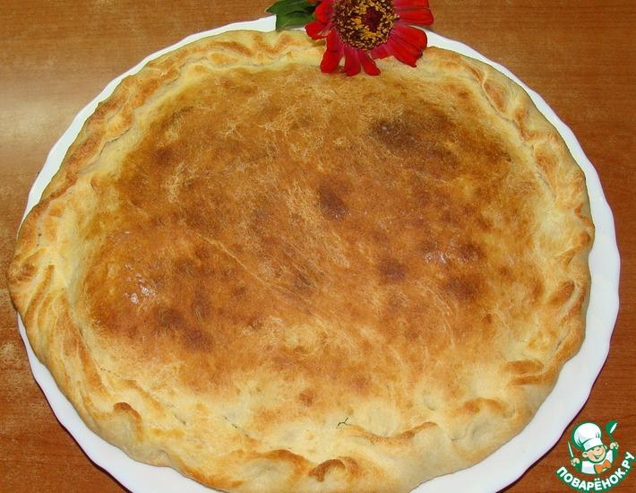 Рецепт: Пирог с картофелем на манном тесте