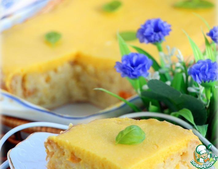 Рецепт: Воздушный рисовый пирог под тыквенным суфле