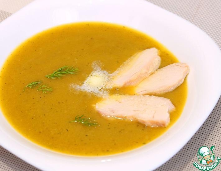 Рецепт: Овощной суп-пюре с куриным филе