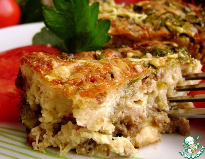 Рецепт: Пирог-запеканка с овощами и фаршем