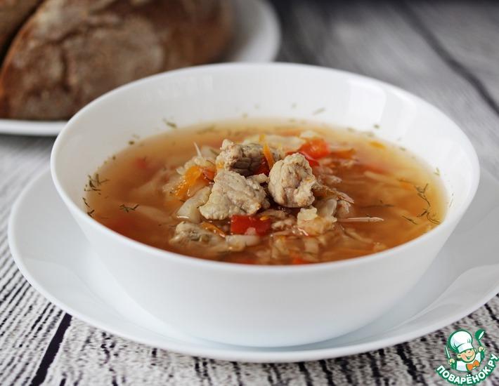 Рецепт: Овощной суп со свининой