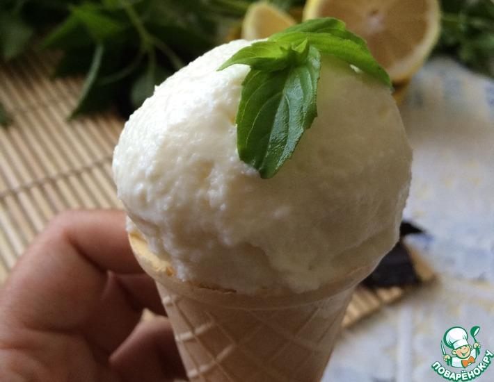 Рецепт: Лимонно-базиликовое мороженое