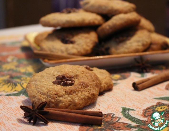 Рецепт: Орехово-овсяное печенье с черным перцем