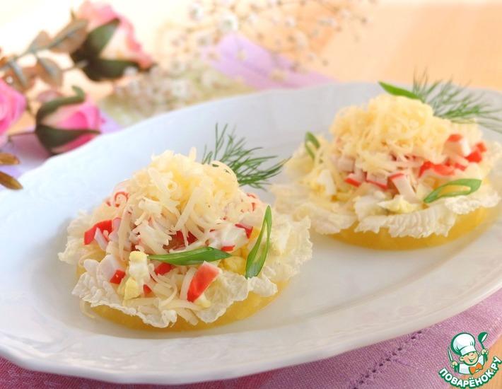 Рецепт: Салат на ананасовых кольцах