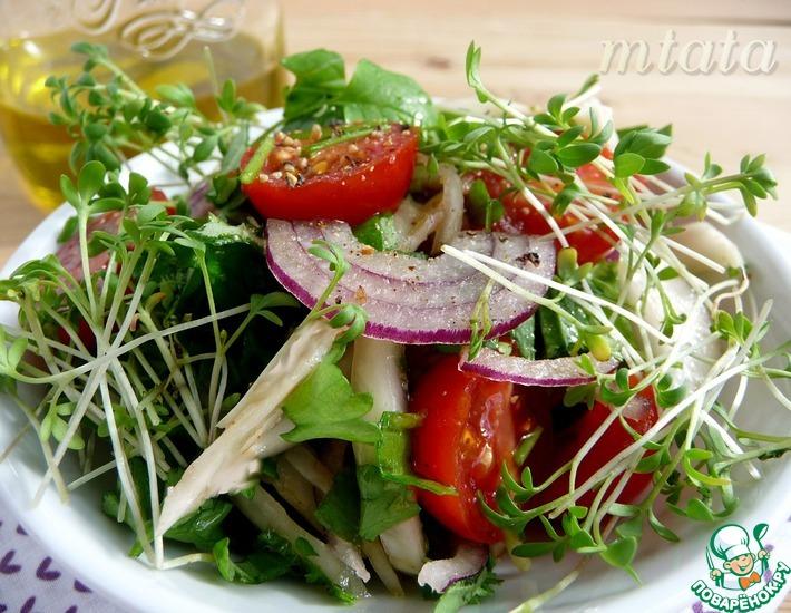 Рецепт: Салат из маринованного фенхеля с помидорами