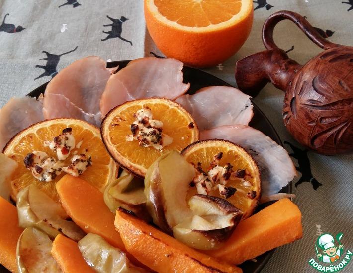Рецепт: Тыква, запеченная с апельсинами и фетой