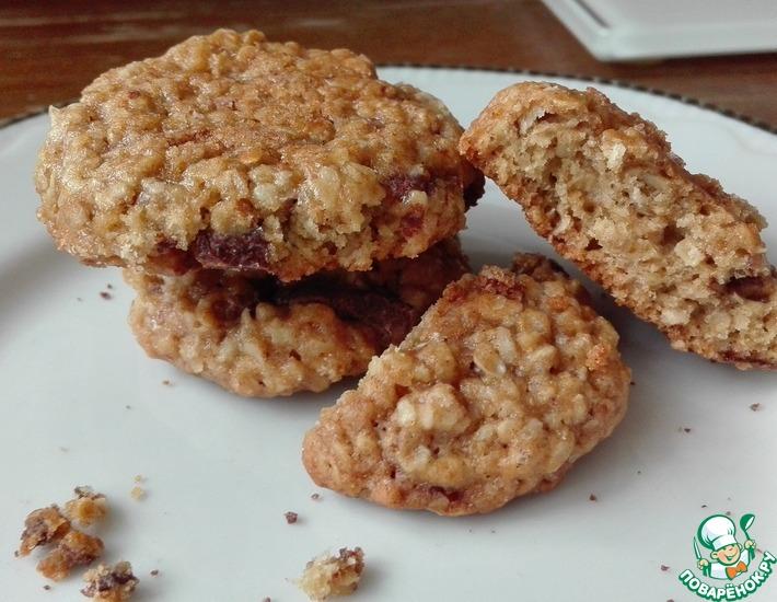 Рецепт: Овсяное печенье с шоколадной крошкой