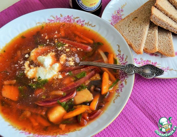 Рецепт: Суп овощной с фасолью