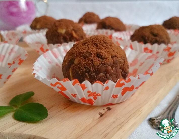 Рецепт: Пирожное Шоколадные шарики с орехами