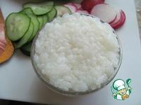 Рисовые колечки с рыбой и овощами ингредиенты