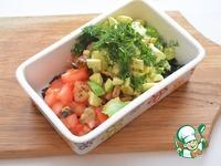 Салат с рисом, авокадо и морепродуктами ингредиенты