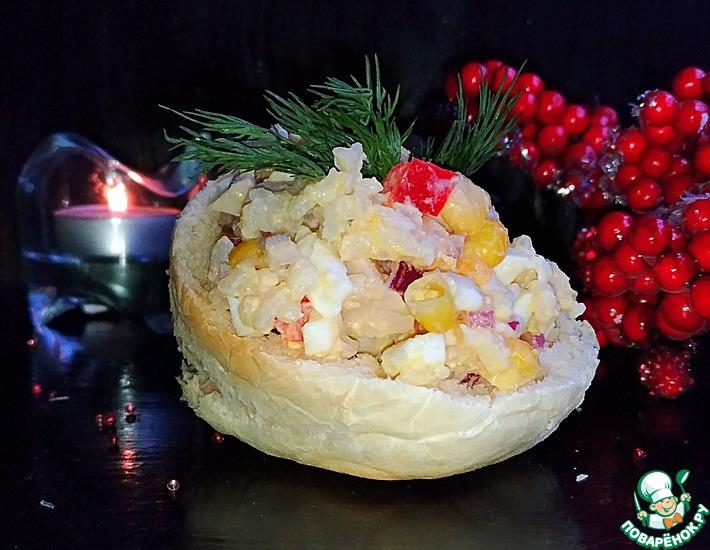 Рецепт: Кальмаровый салат Новогодний