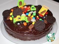 Бисквитный торт Машины на сборе конфет ингредиенты