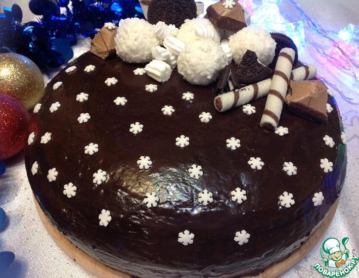 Рецепт: Шоколадный торт Зимняя ночь