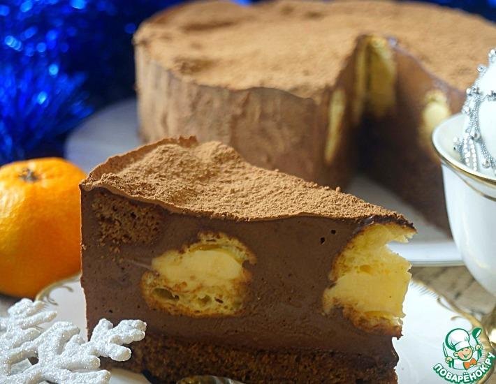 Рецепт: Шоколадный торт Снежные сугробы
