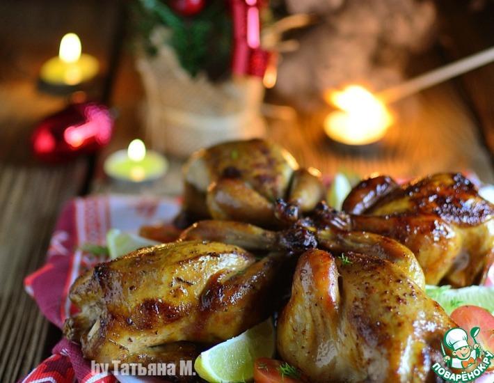 Рецепт: Порционные цыплята-корнишоны, запеченные в духовке