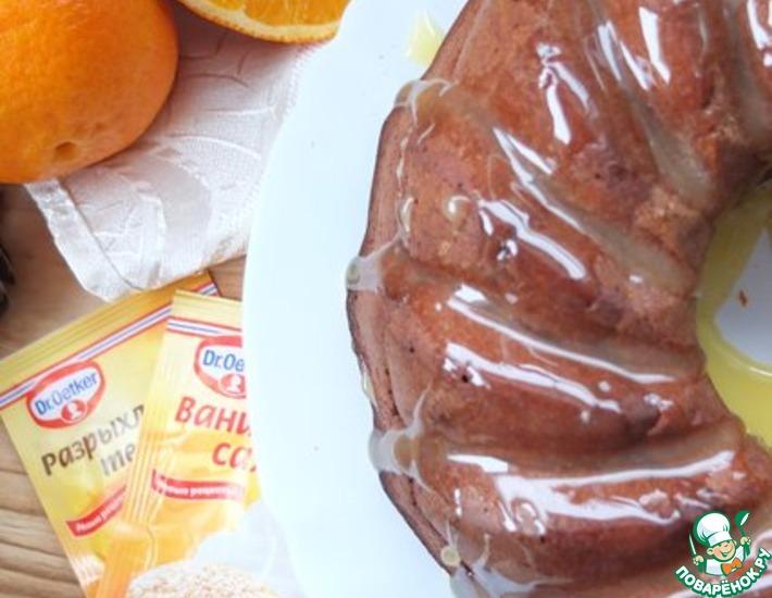 Рецепт: Шоколадный кекс с апельсиновой глазурью