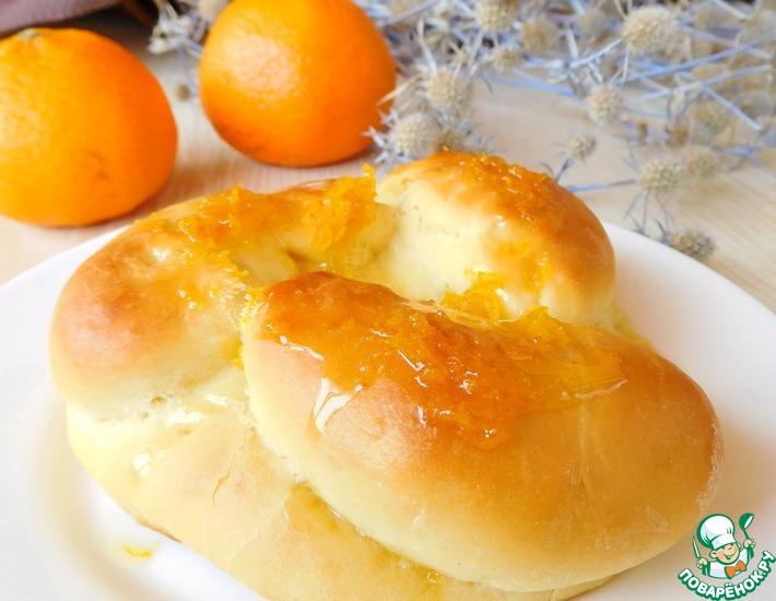 Рецепт: Апельсиновые булочки с мандаринами