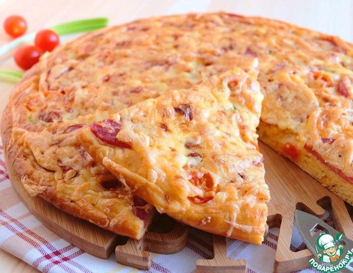 Рецепт: Пирог-пицца Томатная