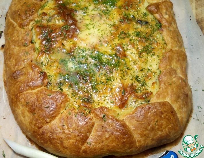 Рецепт: Открытый пирог с картофелем и грибами