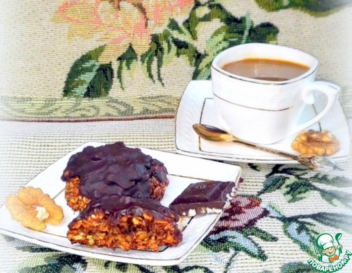 Рецепт: Кофейно-овсяное печенье с орехами