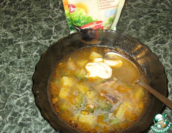 Рецепт: Суп из брокколи с куриным мясом