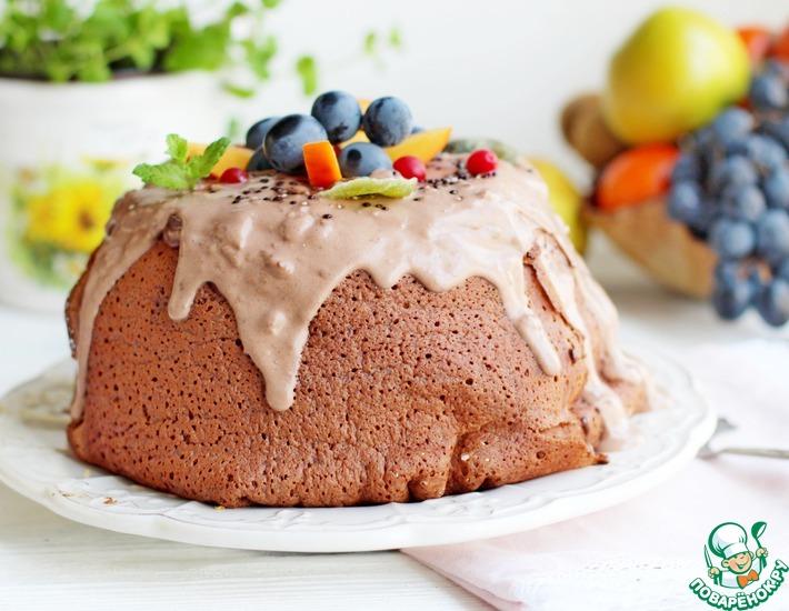 Рецепт: Шоколадный блинный торт с фруктами