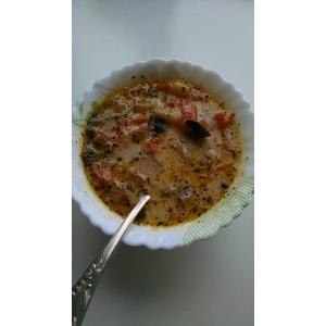 Сливочный суп с грибами и фасолью