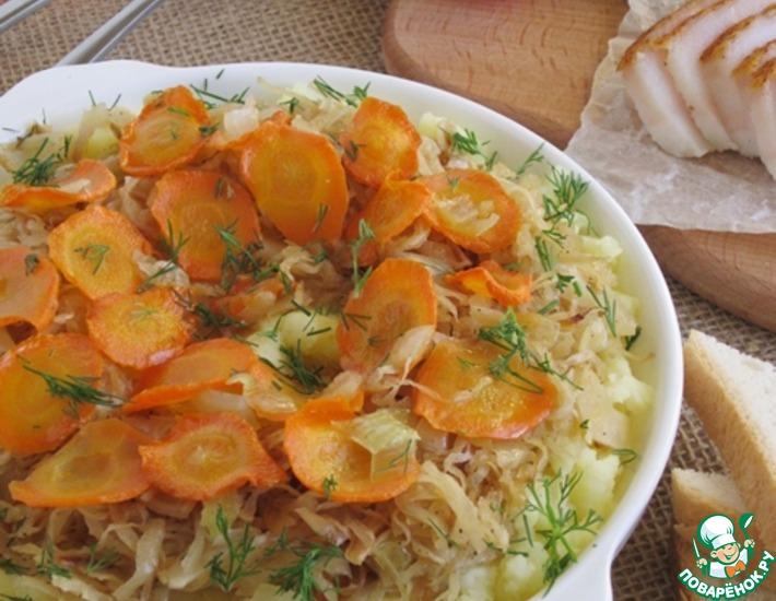 Рецепт: Картофельно-капустный гарнир