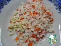 Крабовый салат на кукурузных оладьях ингредиенты