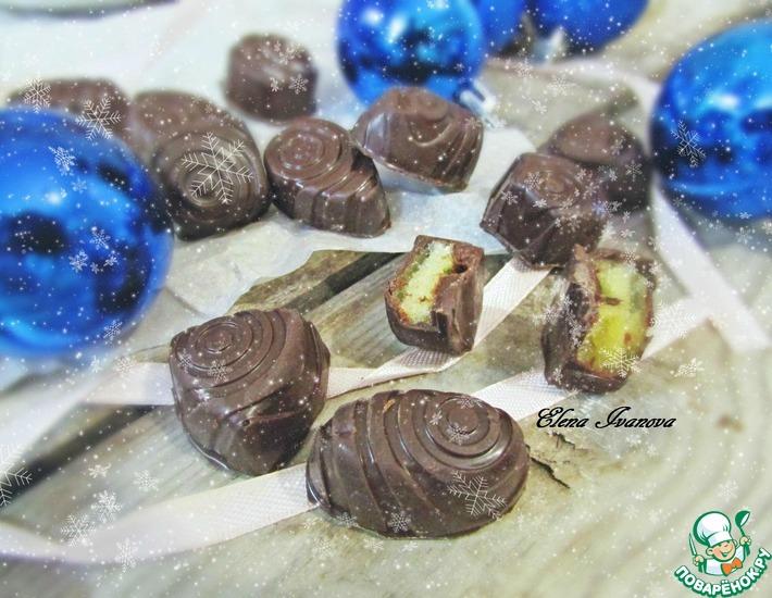 Рецепт: Шоколадные конфеты с персиковым муссом