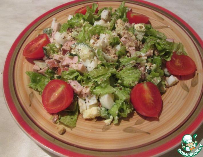Рецепт: Салат с авокадо, яйцами и ветчиной