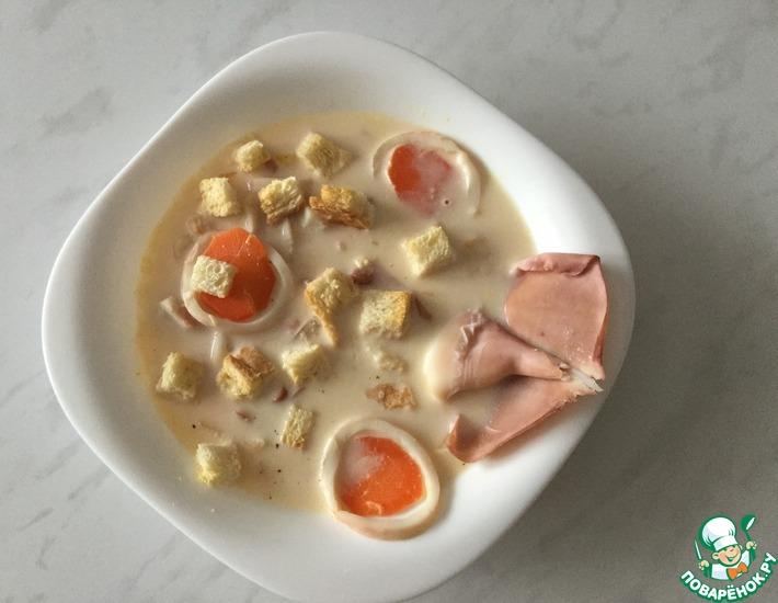 Рецепт: Сырно-кальмаровый суп Слоник