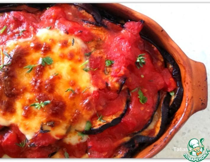 Рецепт: Баклажаны, запеченные в томатном соусе
