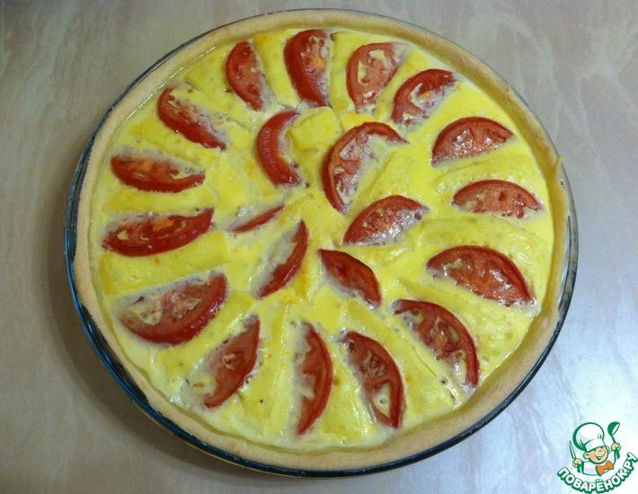 Рецепт: Пирог с брынзой и помидорами