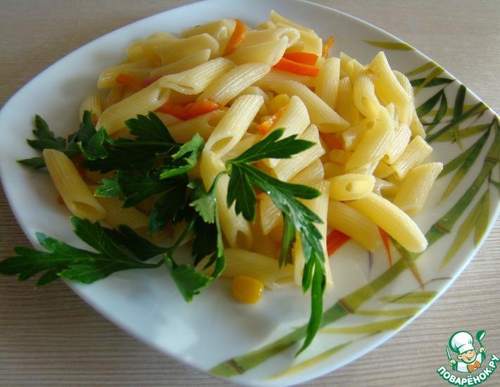 Рецепт: Гарнир из макарон с овощами