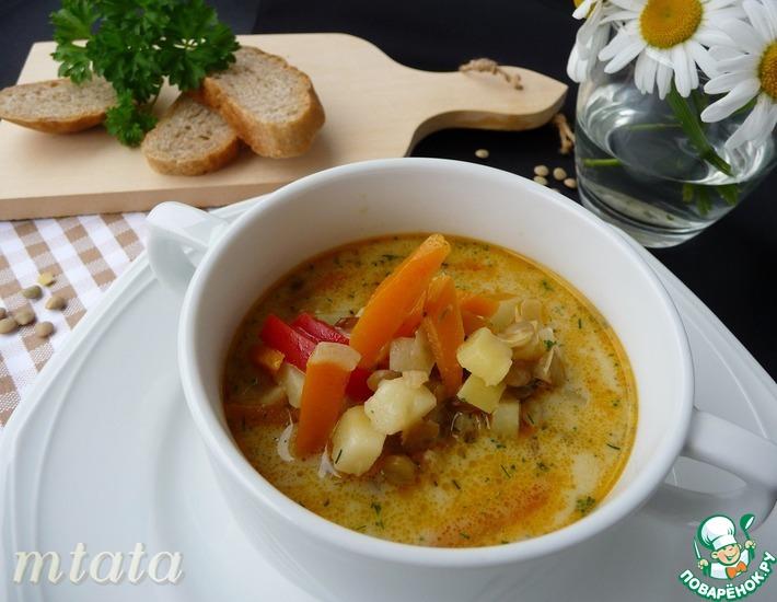 Рецепт: Суп с чечевицей и сыром