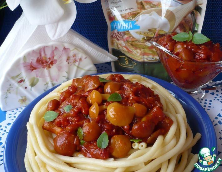 Рецепт: Грибы в томатном соусе