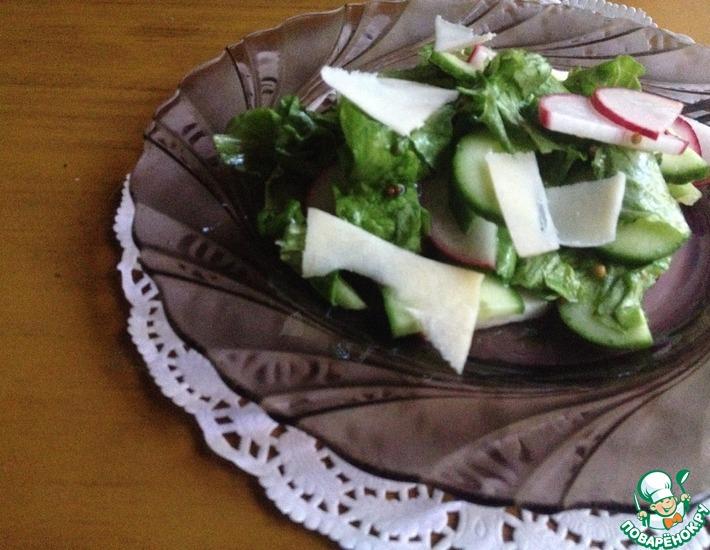 Рецепт: Салат с редисом и огурцом
